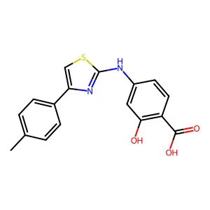 2-hydroxy-4-[[4-(4-methylphenyl)-1,3-thiazol-2-yl]amino]benzoic Acid structure