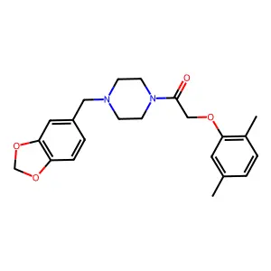 1-[4-(1,3-Benzodioxol-5-ylmethyl)piperazin-1-yl]-2-(2,5-dimethylphenoxy)ethanone structure