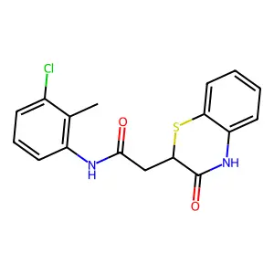 N-(3-Chloro-2-methylphenyl)-2-(3-oxo-3,4-dihydro-2H-1,4-benzothiazin-2-yl)acetamide structure