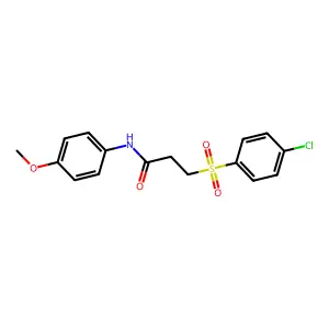 3-(4-chlorophenyl)sulfonyl-N-(4-methoxyphenyl)propanamide structure