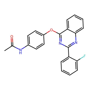 N-[4-[2-(2-fluorophenyl)quinazolin-4-yl]oxyphenyl]acetamide structure