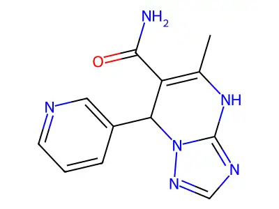 5-methyl-7-(3-pyridinyl)-4,7-dihydro[1,2,4]triazolo[1,5-a]pyrimidine-6-carboxamide structure
