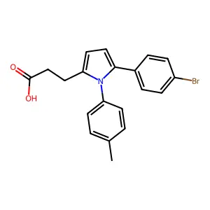 3-[5-(4-bromophenyl)-1-(4-methylphenyl)-1H-pyrrol-2-yl]propanoic acid structure