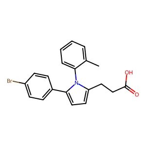 3-[5-(4-bromophenyl)-1-(2-methylphenyl)-1H-pyrrol-2-yl]propanoic acid structure