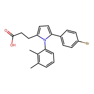 3-[5-(4-bromophenyl)-1-(2,3-dimethylphenyl)-1H-pyrrol-2-yl]propanoic acid structure