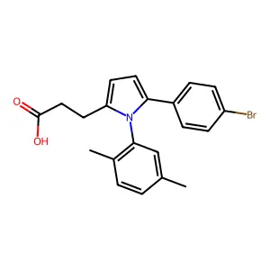 3-[5-(4-bromophenyl)-1-(2,5-dimethylphenyl)-1H-pyrrol-2-yl]propanoic acid structure
