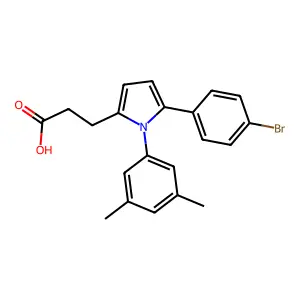 3-[5-(4-bromophenyl)-1-(3,5-dimethylphenyl)-1H-pyrrol-2-yl]propanoic acid structure