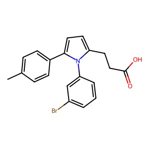 3-[1-(3-bromophenyl)-5-(4-methylphenyl)-1H-pyrrol-2-yl]propanoic acid structure