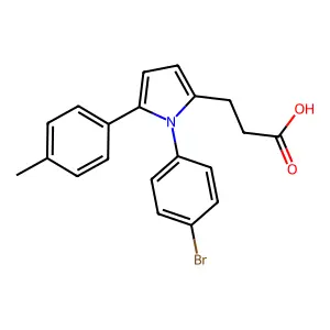 3-[1-(4-bromophenyl)-5-(4-methylphenyl)-1H-pyrrol-2-yl]propanoic acid structure
