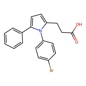 3-[1-(4-bromophenyl)-5-phenyl-1H-pyrrol-2-yl]propanoic acid structure