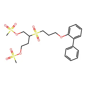 [4-methylsulfonyloxy-3-[3-(2-phenylphenoxy)propylsulfonyl]bu structure