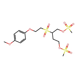 [3-[2-(4-methoxyphenoxy)ethylsulfonyl]-4-methylsulfonyloxybutyl] methanesulfonate structure