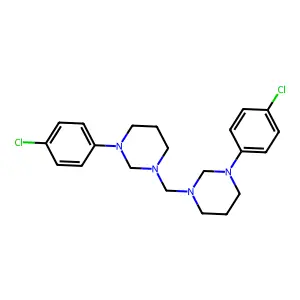Pyrimidine, 1,1'-methylenebis[3-(4-chlorophenyl)hexahydro- structure