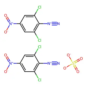 Benzenediazonium, 2,6-dichloro-4-nitro-, sulfate (2:1) structure
