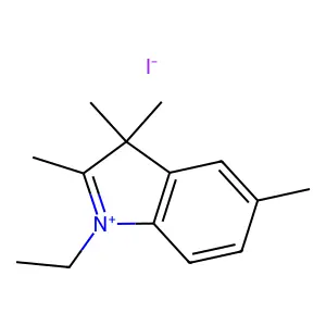 3H-Indolium, 1-ethyl-2,3,3,5-tetramethyl-, iodide (1:1) structure