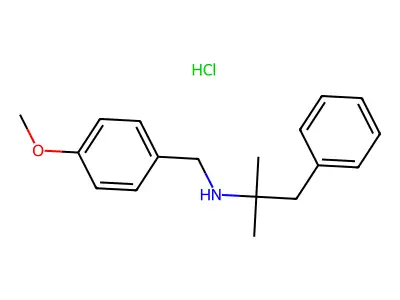 Phenethylamine, N-(p-methoxybenzyl)-alpha,alpha-dimethyl-, hydrochloride structure