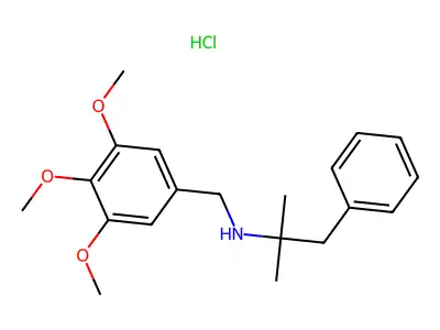 Phenethylamine, alpha,alpha-dimethyl-N-(3,4,5-trimethoxybenzyl)-, hydrochloride structure