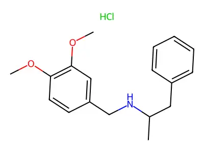 Benzeneethanamine, N-((3,4-dimethoxyphenyl)methyl)-alpha-methyl-, hydrochloride structure