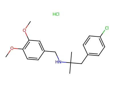 Phenethylamine, 4-chloro-alpha,alpha-dimethyl-N-veratryl- structure