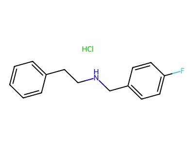 Phenethylamine, N-(p-fluorobenzyl)-, hydrochloride structure