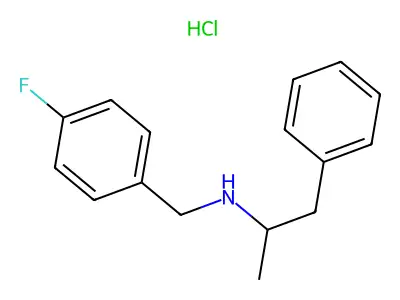 N-((4-Fluorophenyl)methyl)-1-phenylpropan-2-amine--hydrogen chloride (1/1) structure