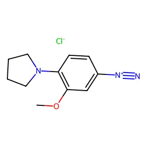 Benzenediazonium, 3-methoxy-4-(1-pyrrolidinyl)-, chloride (1:1) structure