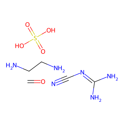 2-Cyanoguanidine;ethane-1,2-diamine;formaldehyde;sulfuric acid structure