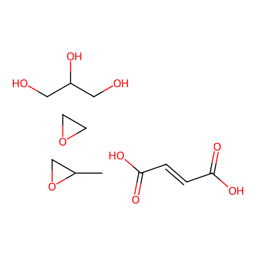 (E)-but-2-enedioic acid;2-methyloxirane;oxirane;propane-1,2,3-triol structure