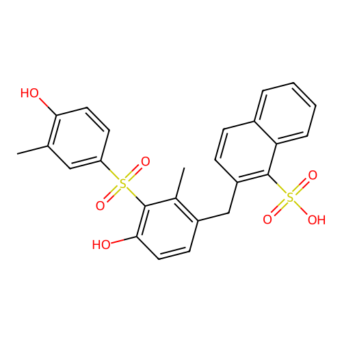 Naphthalenesulfonic acid, ((hydroxy((4-hydroxy-3-methylphenyl)sulfonyl)methylphenyl)methyl)- structure