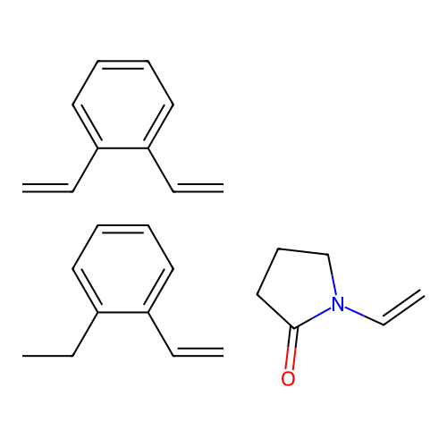 1,2-Bis(ethenyl)benzene;1-ethenyl-2-ethylbenzene;1-ethenylpyrrolidin-2-one structure