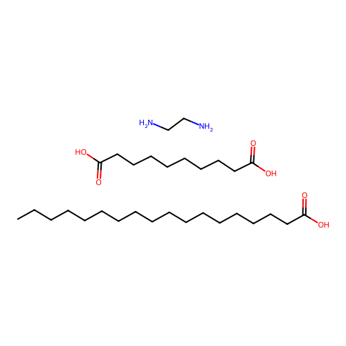 Decanedioic acid;ethane-1,2-diamine;octadecanoic acid structure
