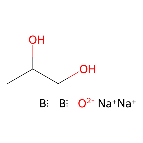 Sodium tetraborate, propylene glycol reaction product structure