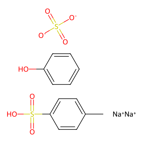 Disodium;4-methylbenzenesulfonic acid;phenol;sulfate structure