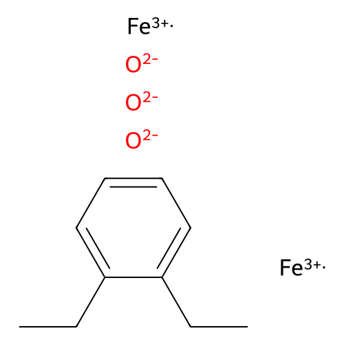 1,2-Diethylbenzene;bis(iron(3+));tris(oxygen(2-)) structure