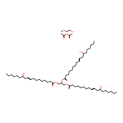 Acetylated ethylene glycol monomethyl ether, ricinoleate structure