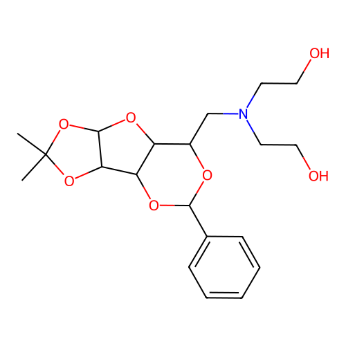 2,2'-{[(2,2-dimethyl-5-phenyltetrahydro-3bh-[1,3]dioxolo[4,5]furo[3,2-d][1,3]dioxin-7-yl)methyl]imino}diethanol(non-preferred name) structure