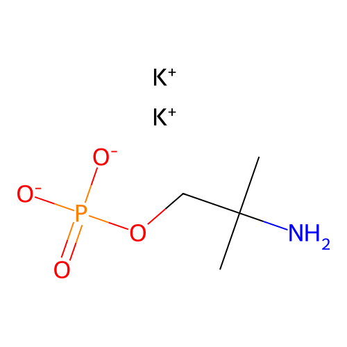Dipotassium 2-amino-2-methylpropyl phosphate structure