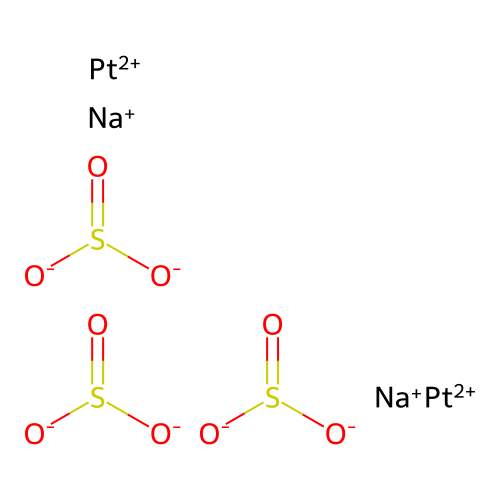 Platinum(2+) hexasodium tetrasulphite structure
