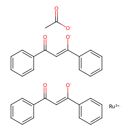 Ruthenium, (acetato-kappaO)bis(1,3-diphenyl-1,3-propanedionato-kappaO1,kappaO3)- structure