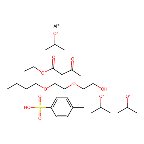 C8H18O3.C7H8O3S.C6H10O3.C3H8O.1/3Al structure