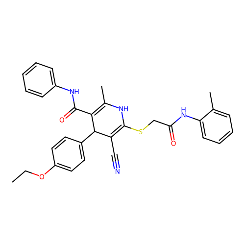 5-cyano-4-(4-ethoxyphenyl)-2-methyl-6-((2-oxo-2-(o-tolylamino)ethyl)thio)-N-phenyl-1,4-dihydropyridine-3-carboxamide structure