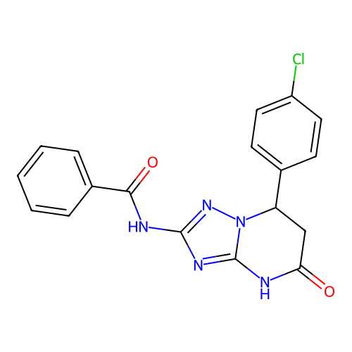 N-(7-(4-chlorophenyl)-5-oxo-4,5,6,7-tetrahydro-[1,2,4]triazolo[1,5-a]pyrimidin-2-yl)benzamide structure