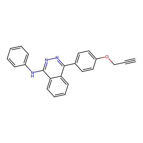 N-phenyl-4-[4-(prop-2-yn-1-yloxy)phenyl]phthalazin-1-amine structure