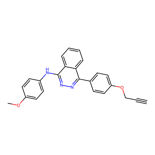 N-(4-methoxyphenyl)-4-[4-(prop-2-yn-1-yloxy)phenyl]phthalazin-1-amine structure