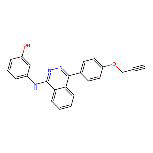 3-((4-(4-(Prop-2-yn-1-yloxy)phenyl)phthalazin-1-yl)amino)phenol structure
