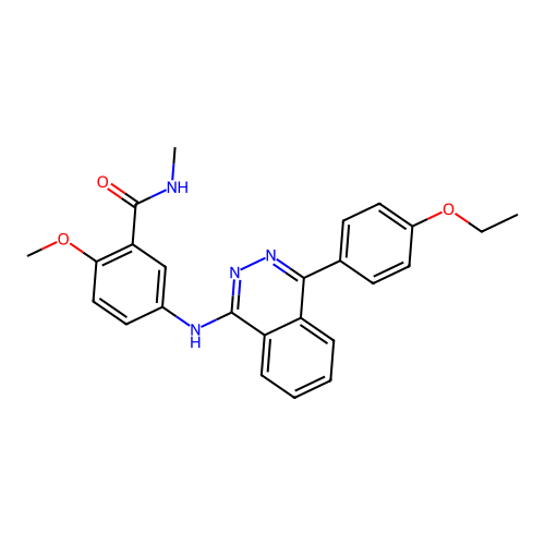 5-{[4-(4-ethoxyphenyl)phthalazin-1-yl]amino}-2-methoxy-N-methylbenzamide structure