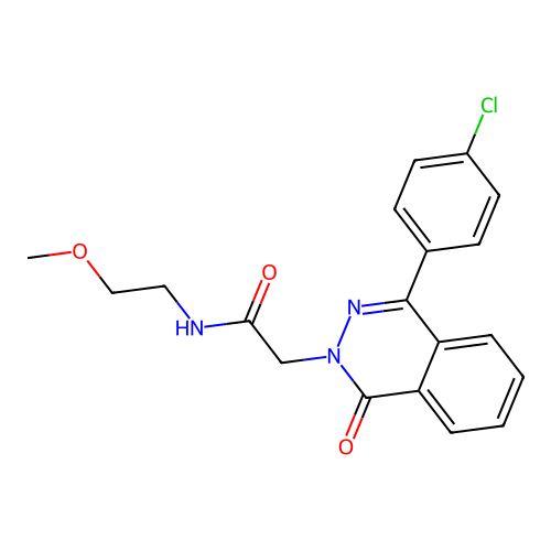 2-[4-(4-chlorophenyl)-1-oxophthalazin-2(1H)-yl]-N-(2-methoxyethyl)acetamide structure