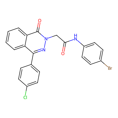 N-(4-bromophenyl)-2-(4-(4-chlorophenyl)-1-oxophthalazin-2(1H)-yl)acetamide structure