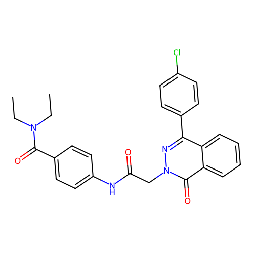 4-({[4-(4-chlorophenyl)-1-oxophthalazin-2(1H)-yl]acetyl}amino)-N,N-diethylbenzamide structure