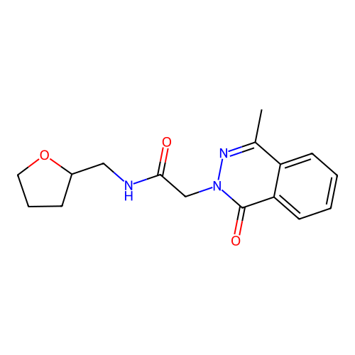 2-(4-methyl-1-oxophthalazin-2(1H)-yl)-N-(tetrahydrofuran-2-ylmethyl)acetamide structure